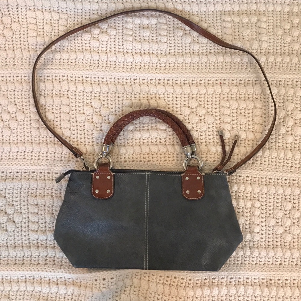 Fossil blue faux leather bag